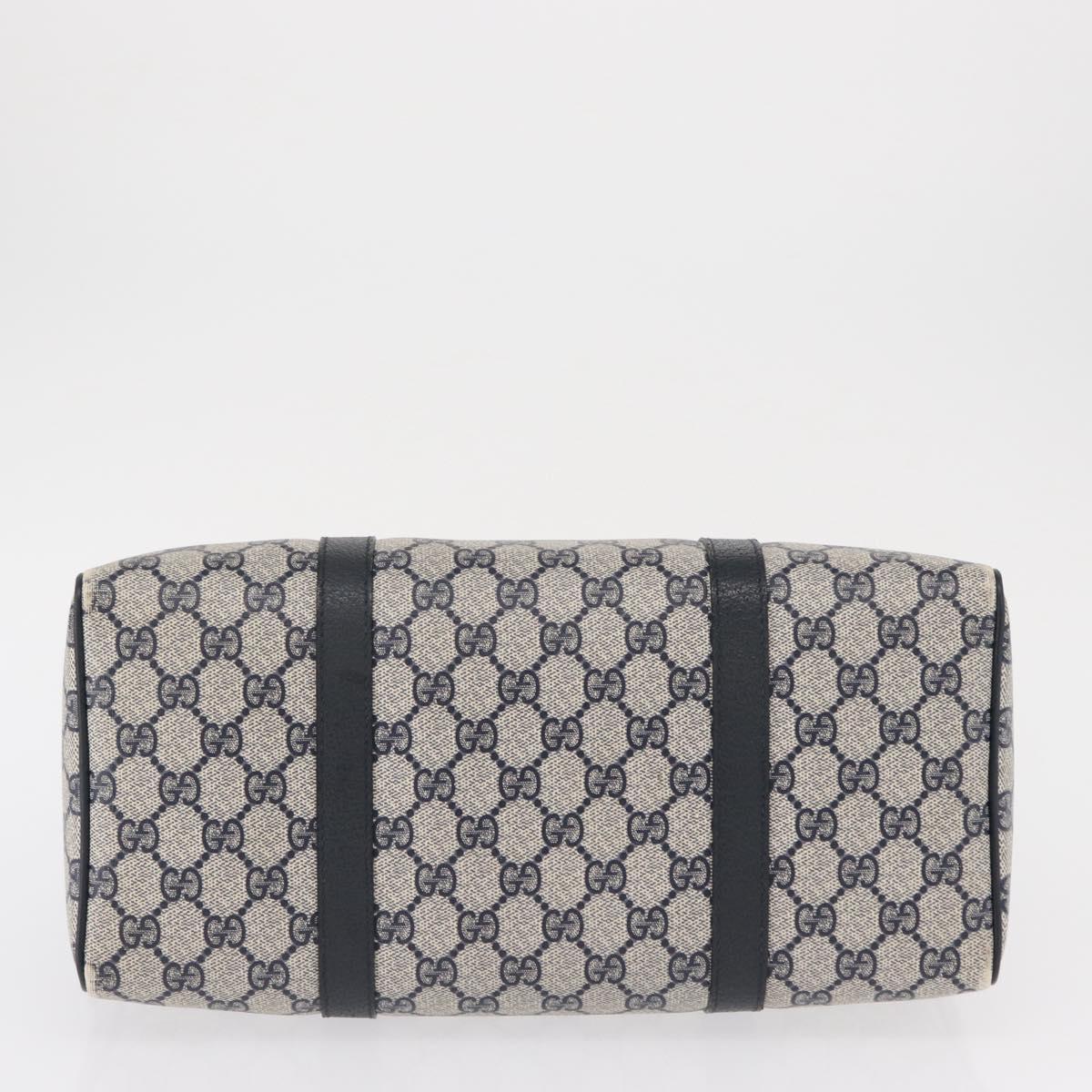 GUCCI GG Supreme Boston Bag PVC Navy Gold 002 39 6842 Auth 163068