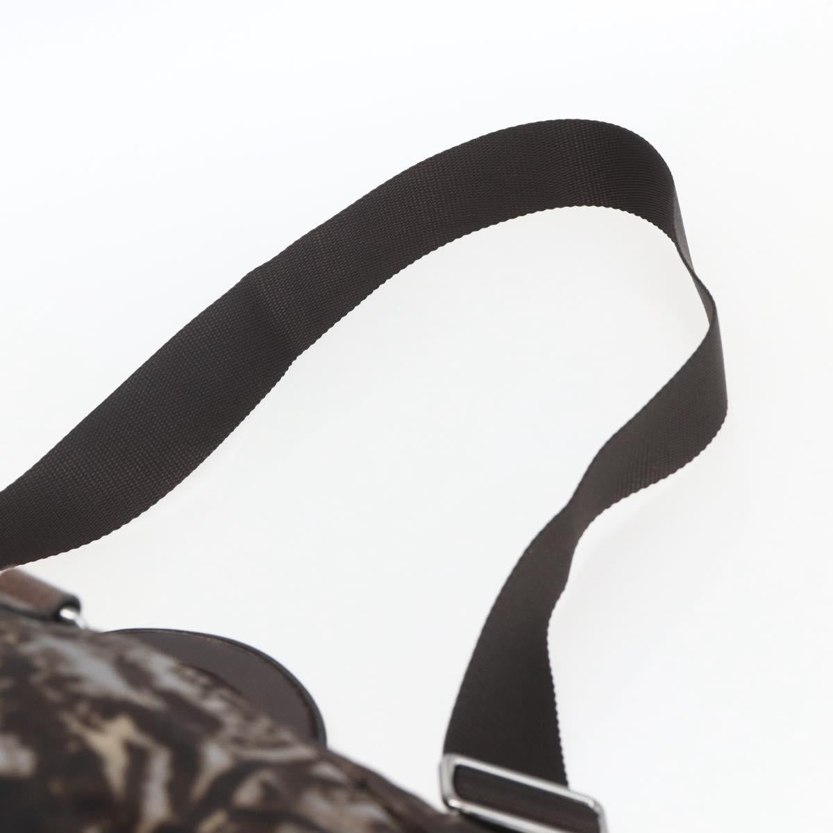 PRADA Hand Bag Nylon 2way Brown Silver Auth 163076