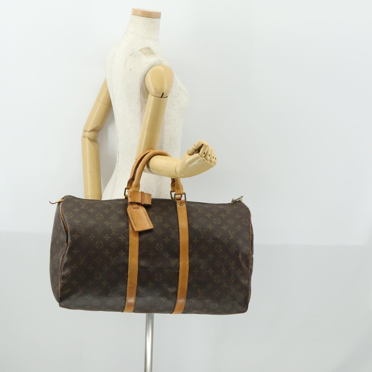 LOUIS VUITTON Monogram Keepall 50 Boston Bag M41426 LV Auth 163080