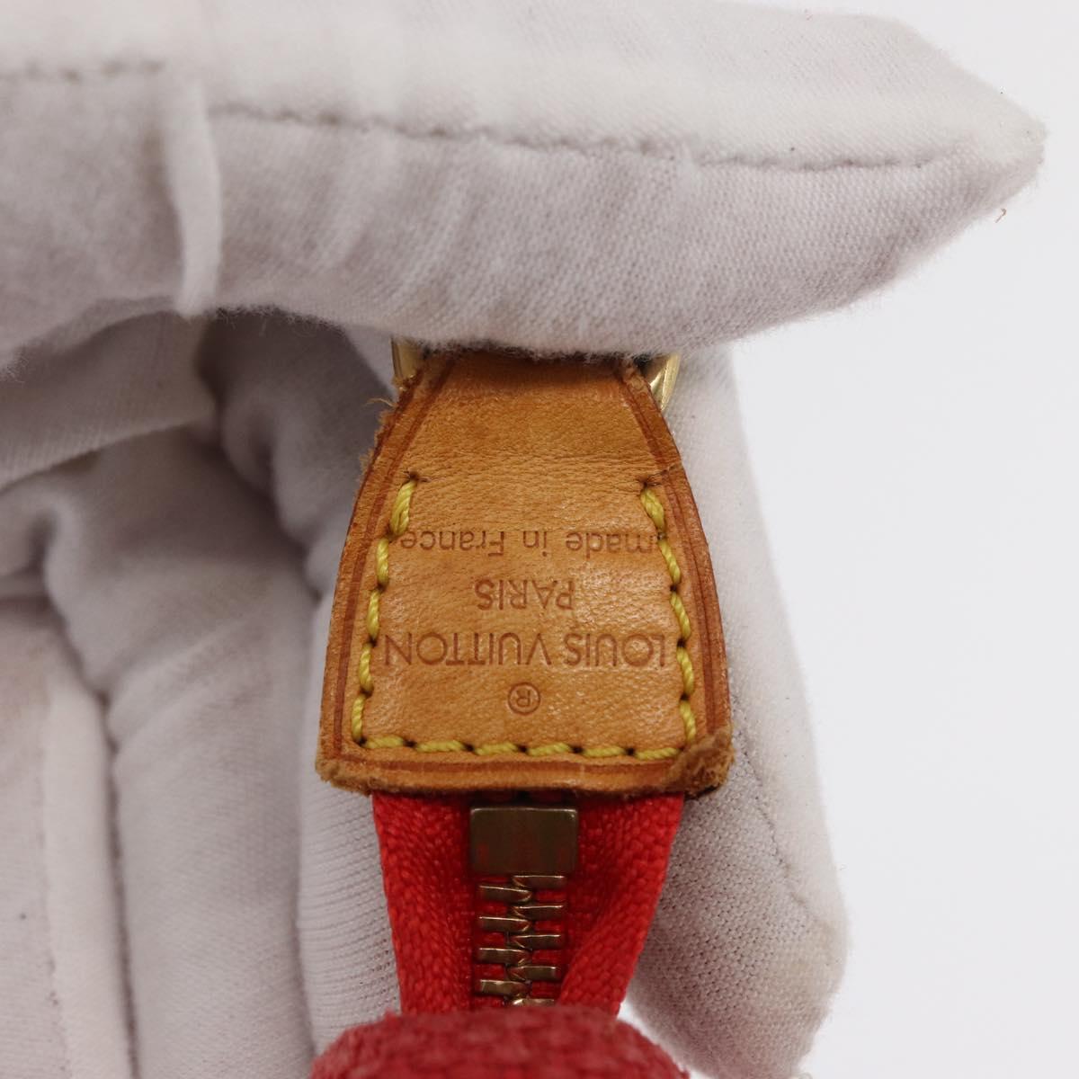 LOUIS VUITTON Antigua Cabas PM Tote Bag Canvas Rouge M40037 LV Auth 163083