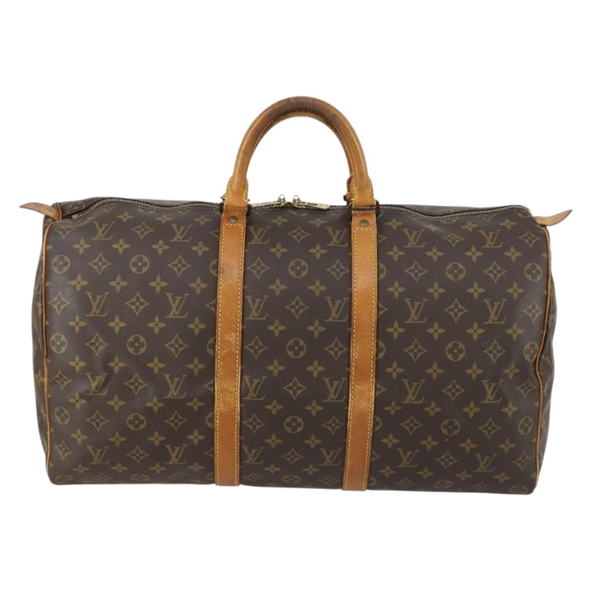 LOUIS VUITTON Monogram Keepall 50 Boston Bag M41426 LV Auth 163095