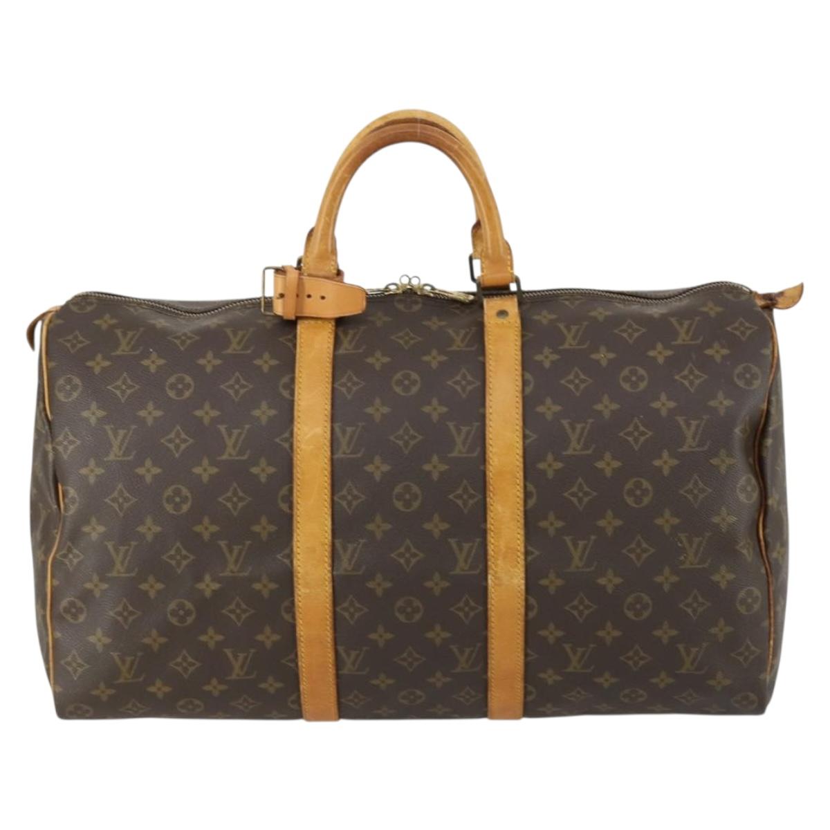 LOUIS VUITTON Monogram Keepall 50 Boston Bag M41426 LV Auth 163096