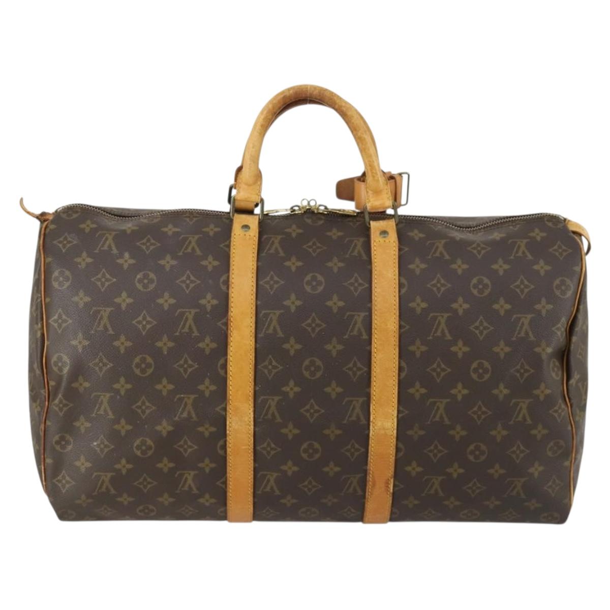 LOUIS VUITTON Monogram Keepall 50 Boston Bag M41426 LV Auth 163096