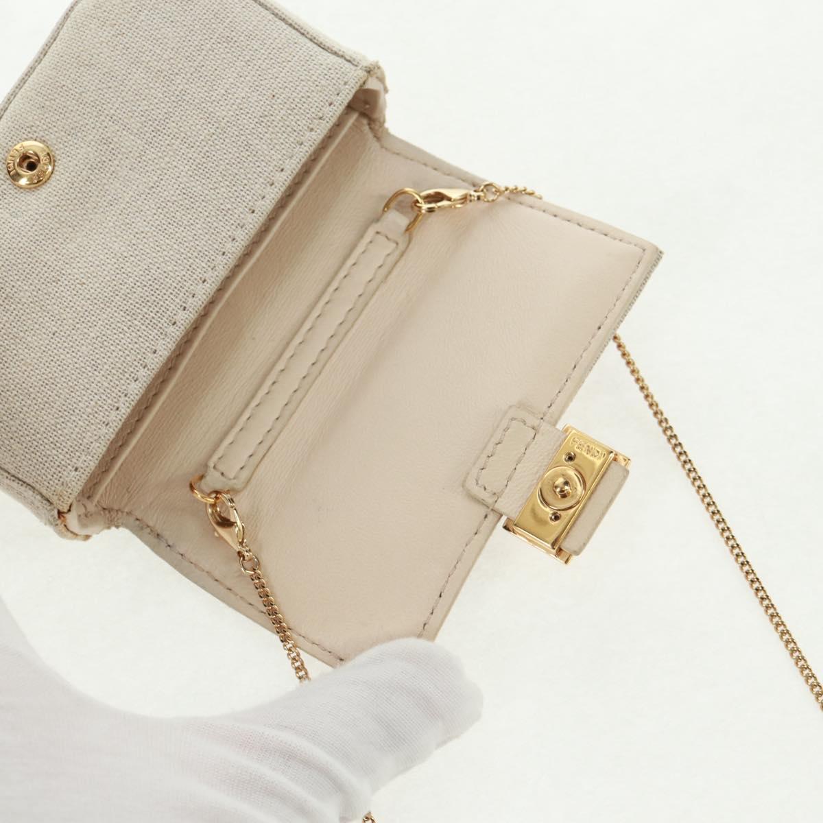 FENDI Zucca Canvas Micro Bucket Charm Multicolor Gold Auth 163112SAM