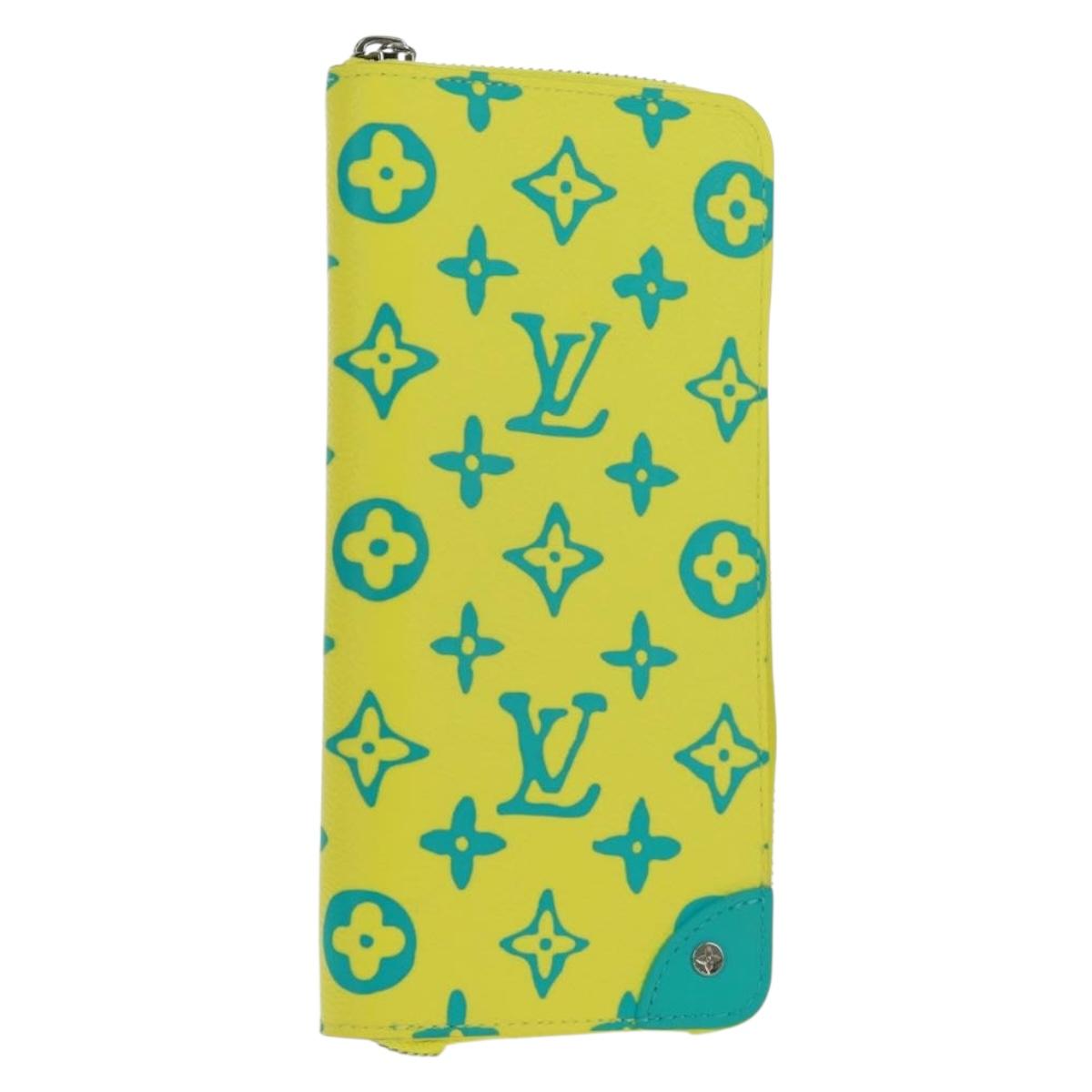 LOUIS VUITTON Playground Zippy Wallet Vertical Wallet Yellow M82005 Auth 163113SAM