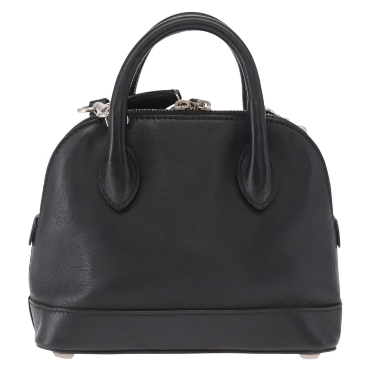 BALENCIAGA I LOVE TECHNO Villetop Handle XXS Bag Black 550646 Auth 163114V