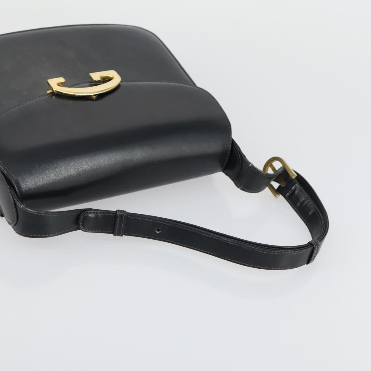 GUCCI Shoulder Bag Leather 2 Set Black Auth 163116