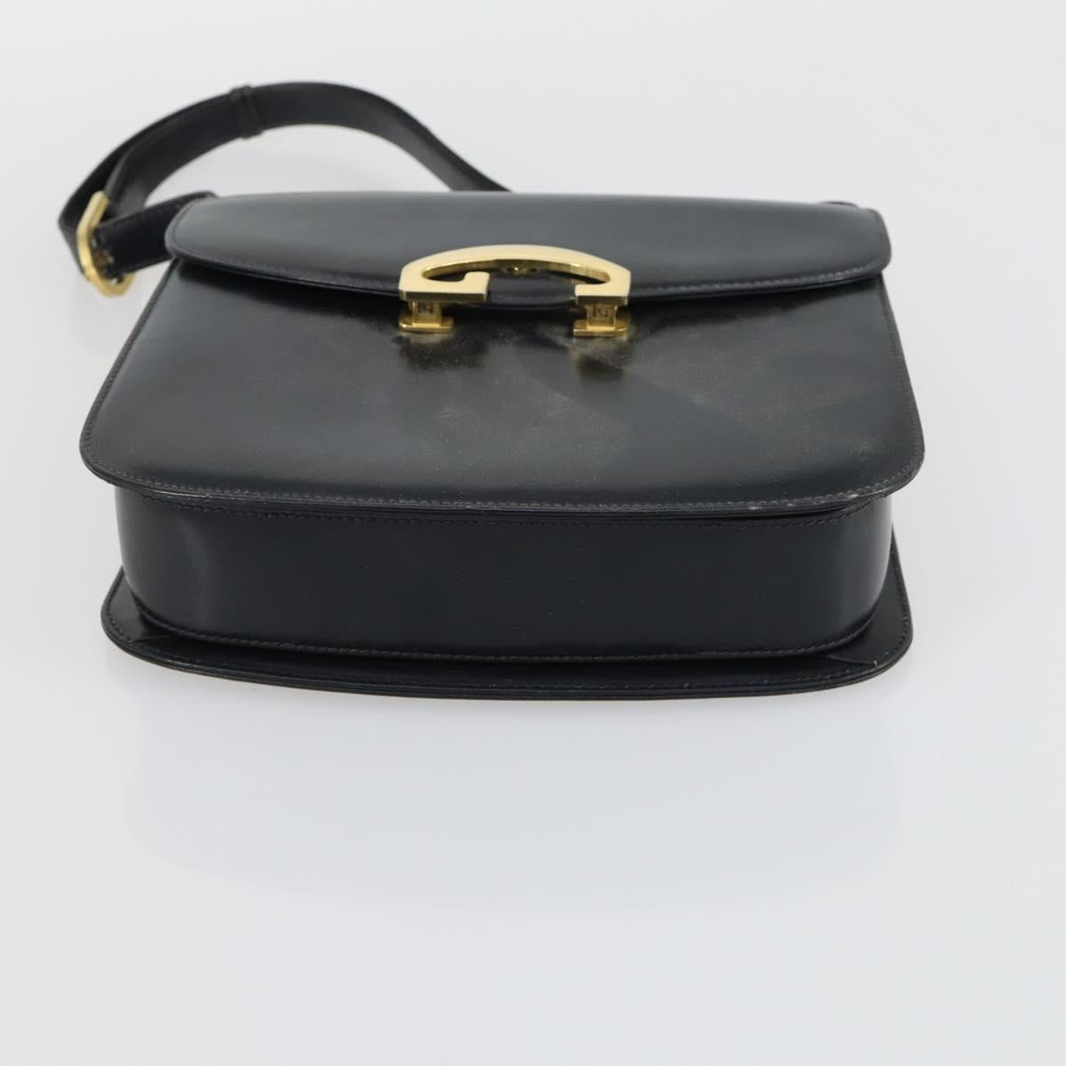 GUCCI Shoulder Bag Leather 2 Set Black Auth 163116
