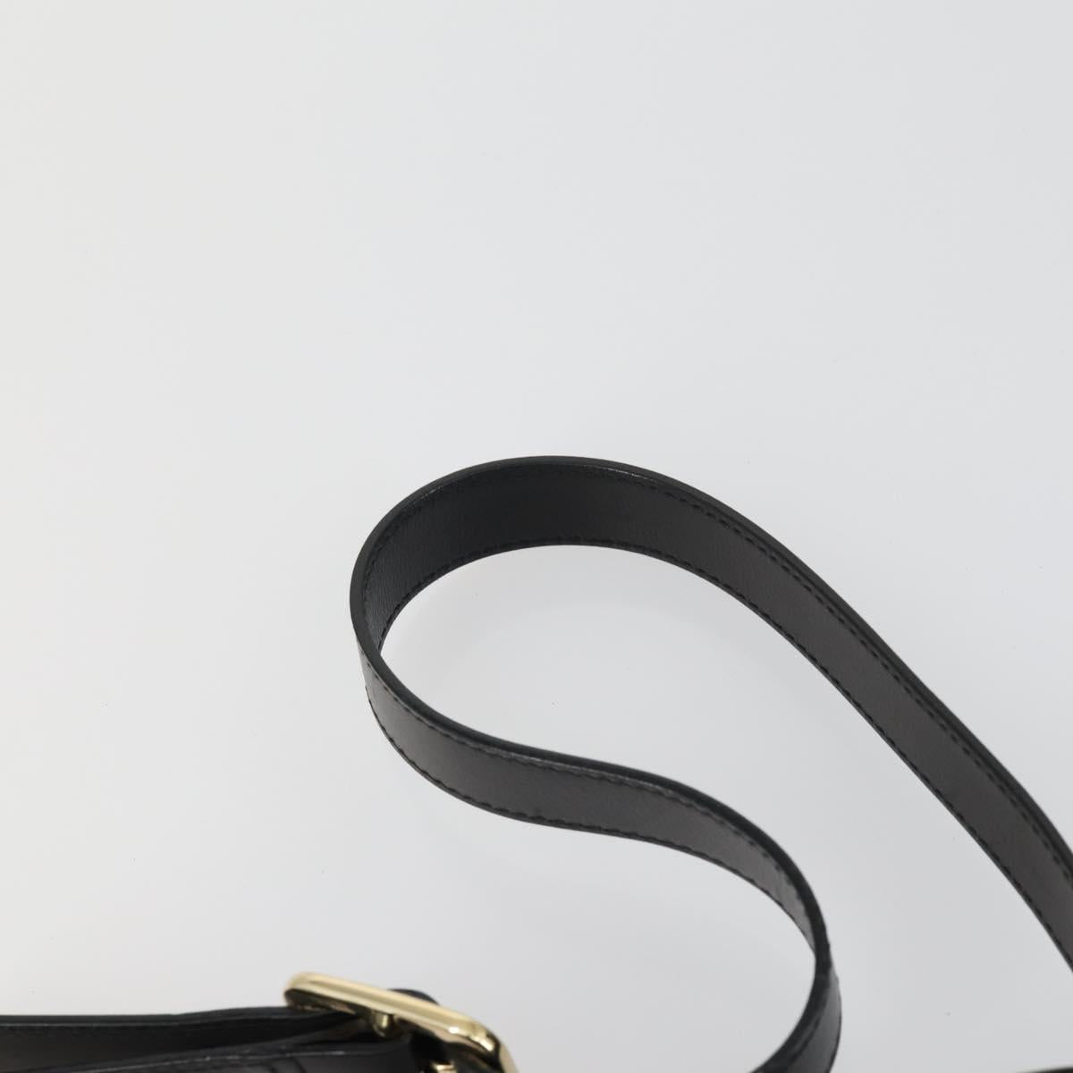 GUCCI Shoulder Bag Leather 2 Set Black Auth 163116