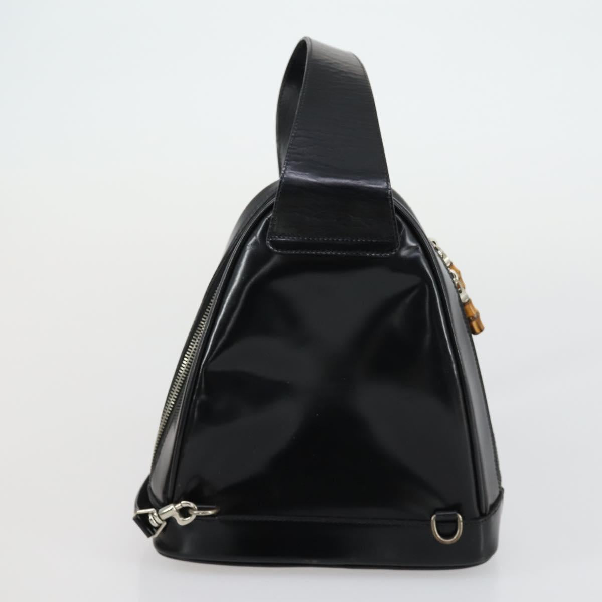 GUCCI GG Canvas GG Micro Supreme Bamboo Bag Leather PVC 4 Set Black Auth 163118