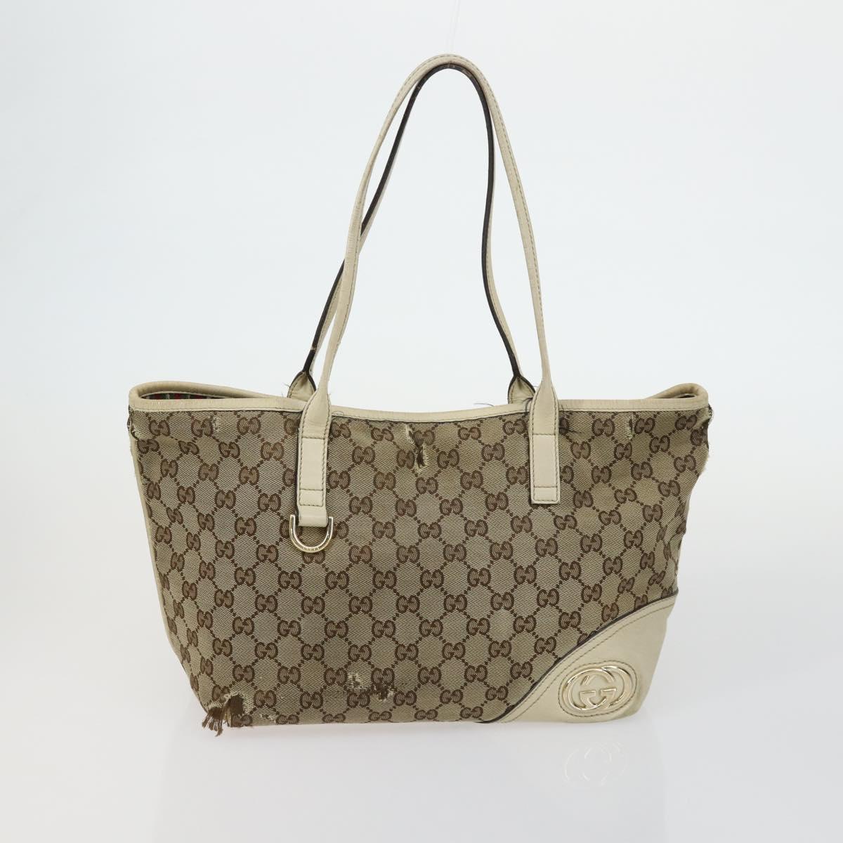 GUCCI GG Canvas GG Micro Supreme Bamboo Bag Leather PVC 4 Set Black Auth 163118
