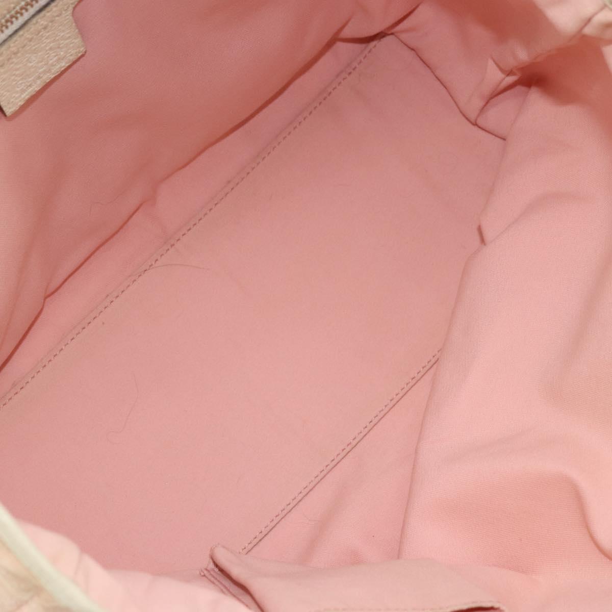 GUCCI GG Canvas Sherry Line Tote Bag Pink Gold 137896 Auth 163130