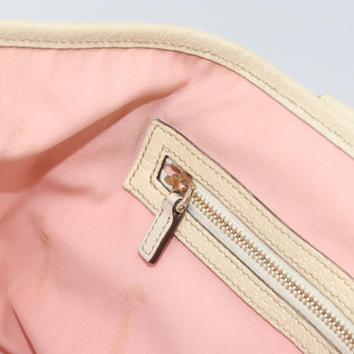 GUCCI GG Canvas Sherry Line Tote Bag Pink Gold 137896 Auth 163130