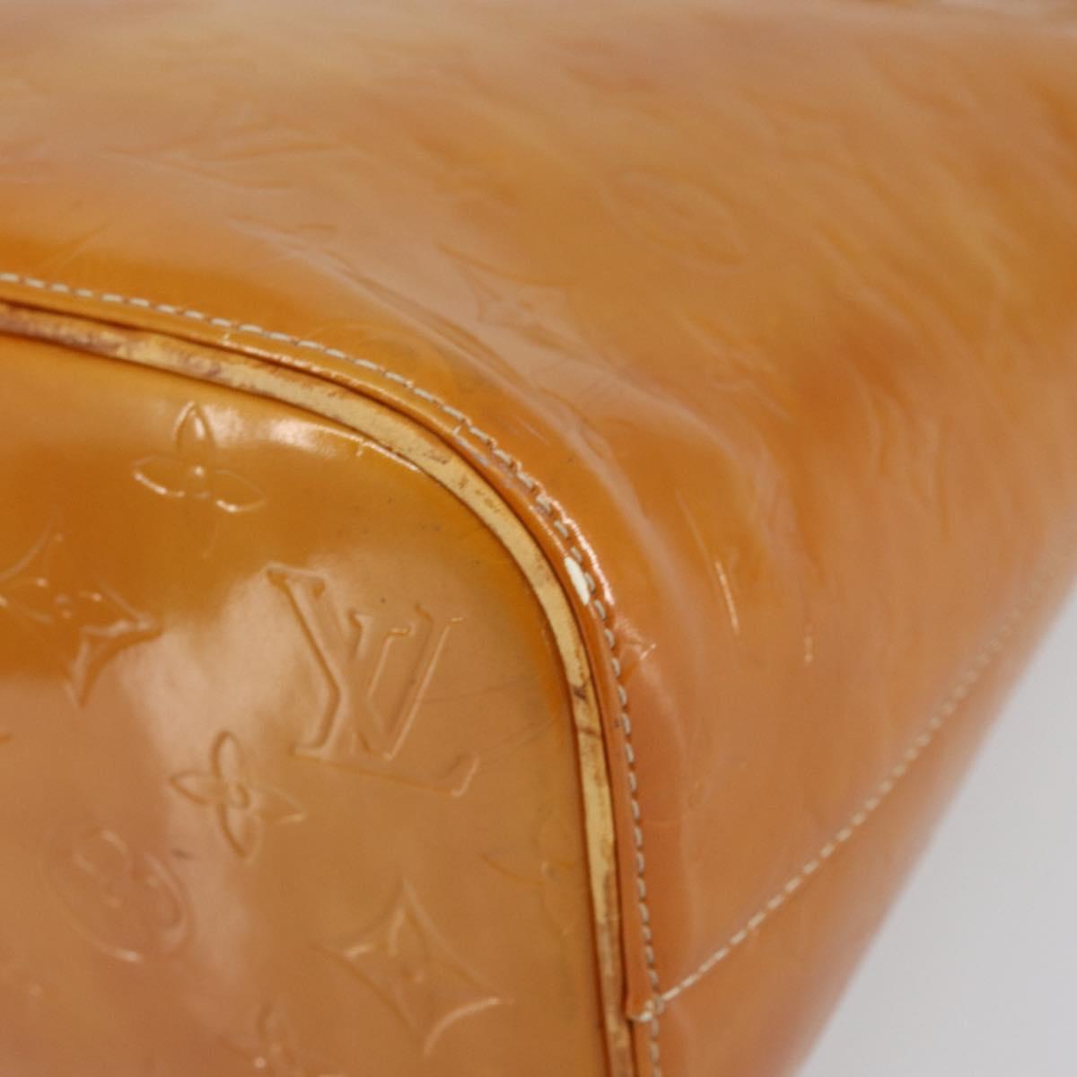 LOUIS VUITTON Monogram Vernis Houston Hand Bag Beige M91004 LV Auth 163133