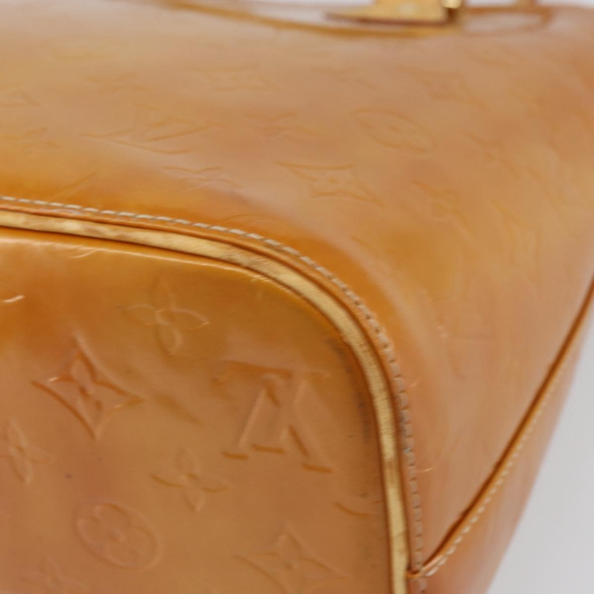 LOUIS VUITTON Monogram Vernis Houston Hand Bag Beige M91004 LV Auth 163133