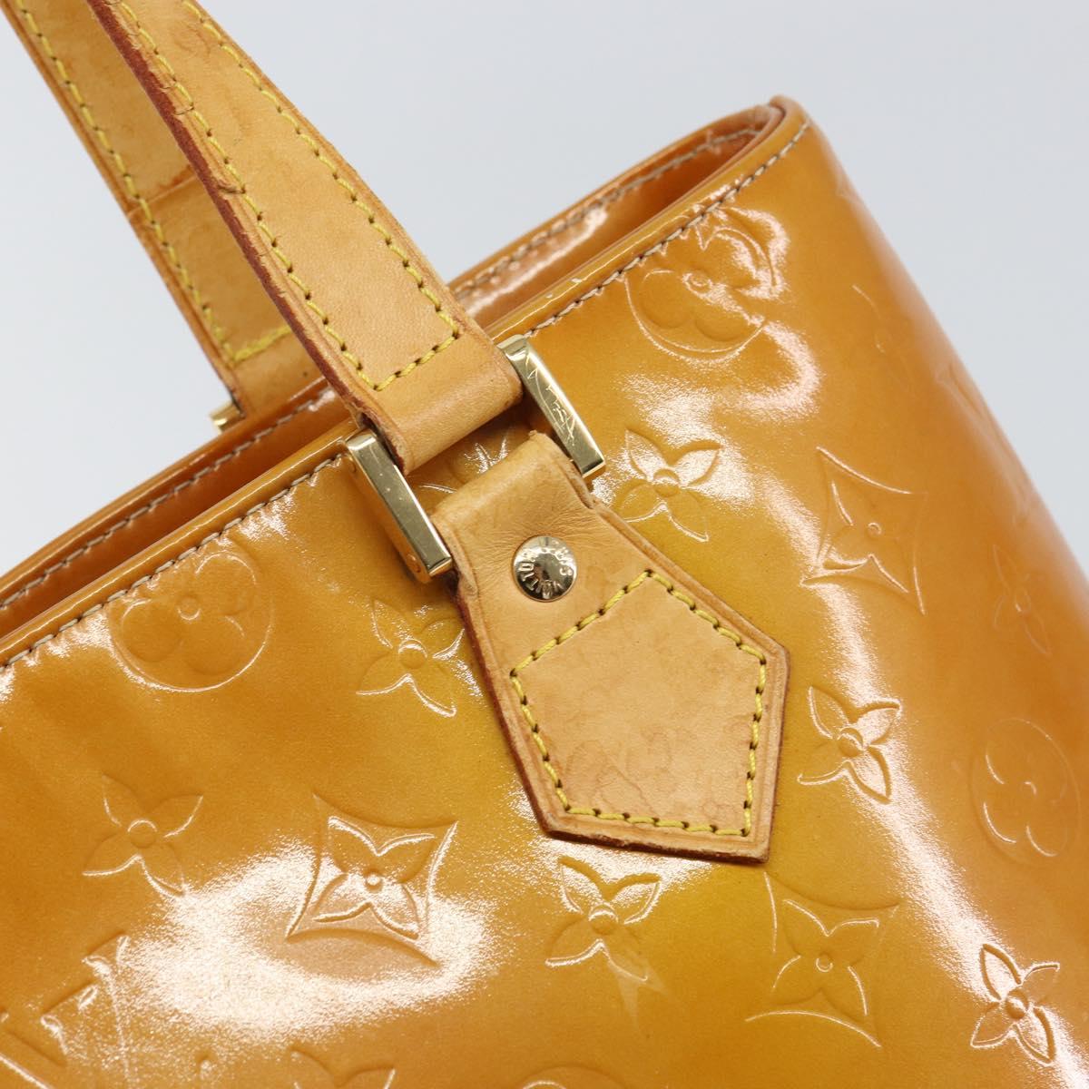 LOUIS VUITTON Monogram Vernis Houston Hand Bag Beige M91004 LV Auth 163133