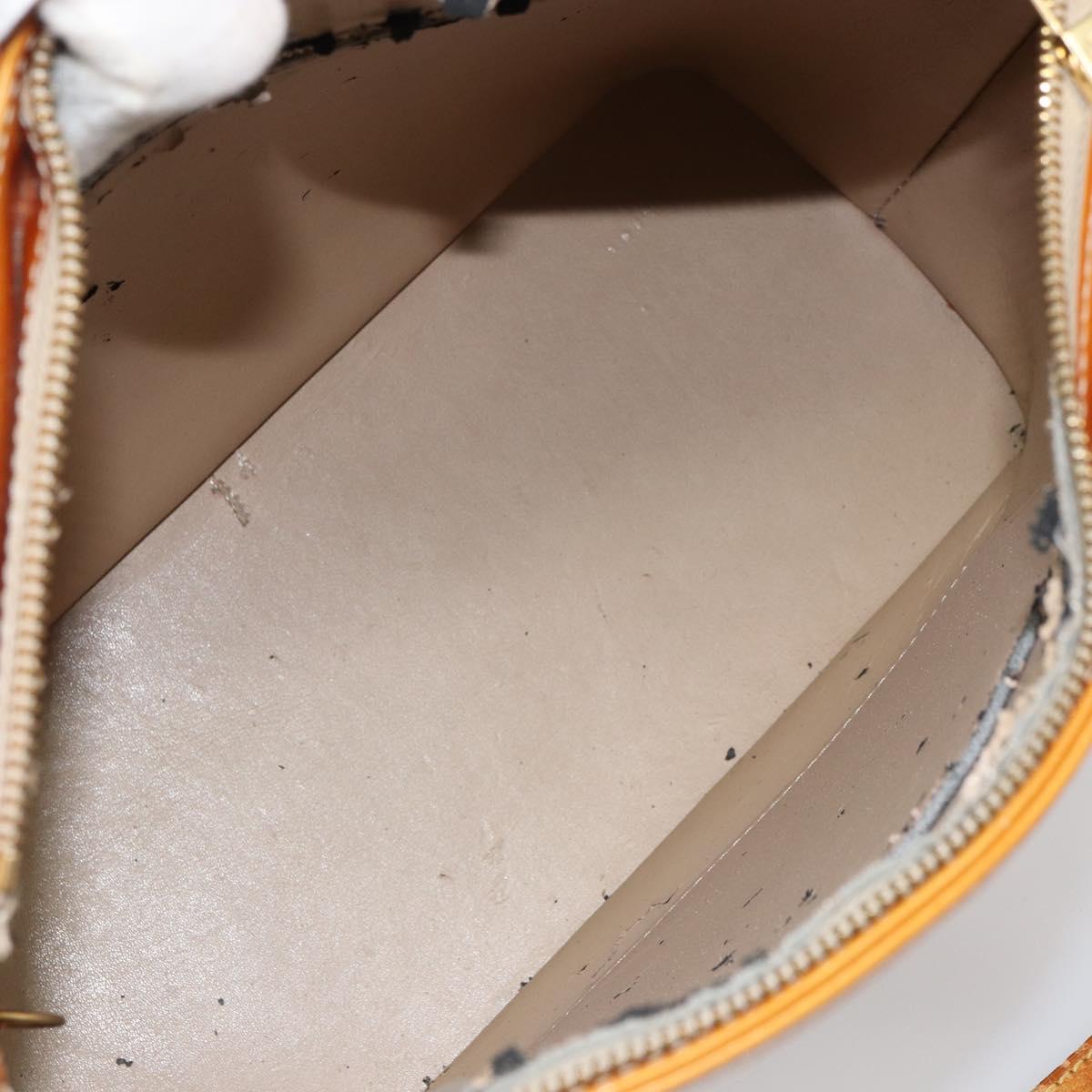 LOUIS VUITTON Monogram Vernis Houston Hand Bag Beige M91004 LV Auth 163133