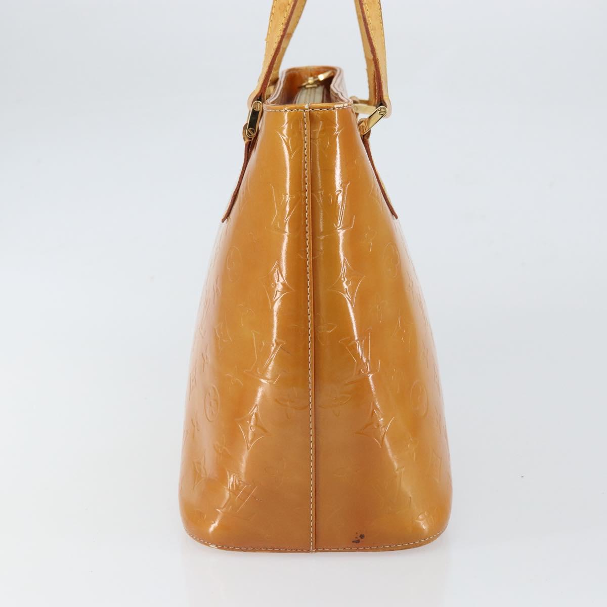 LOUIS VUITTON Monogram Vernis Houston Hand Bag Beige M91004 LV Auth 163133