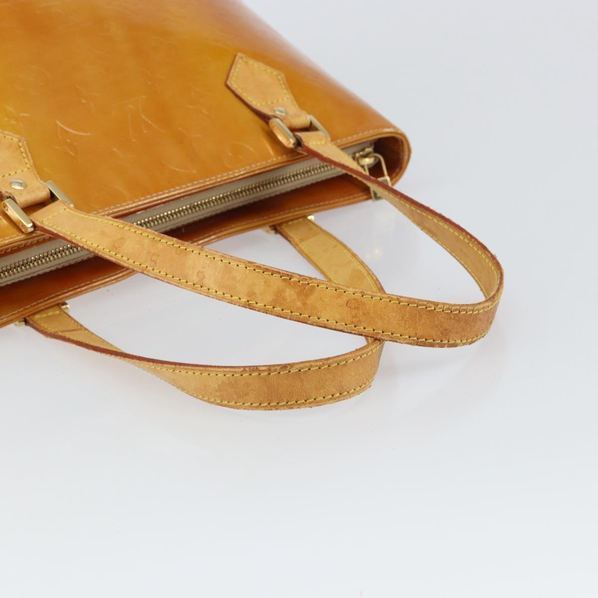 LOUIS VUITTON Monogram Vernis Houston Hand Bag Beige M91004 LV Auth 163133