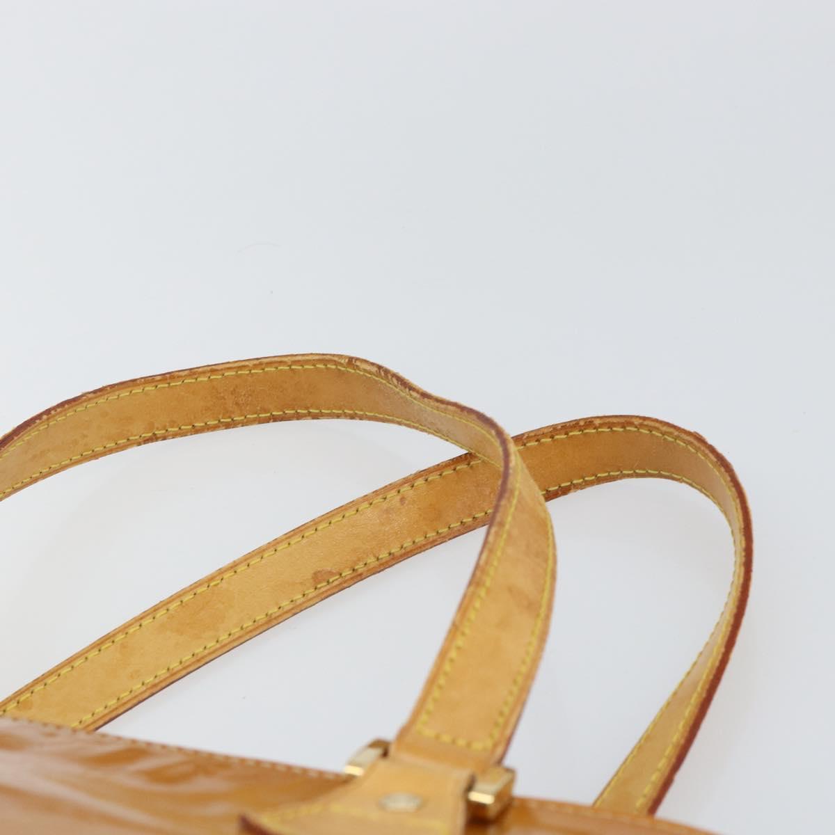 LOUIS VUITTON Monogram Vernis Houston Hand Bag Beige M91004 LV Auth 163133