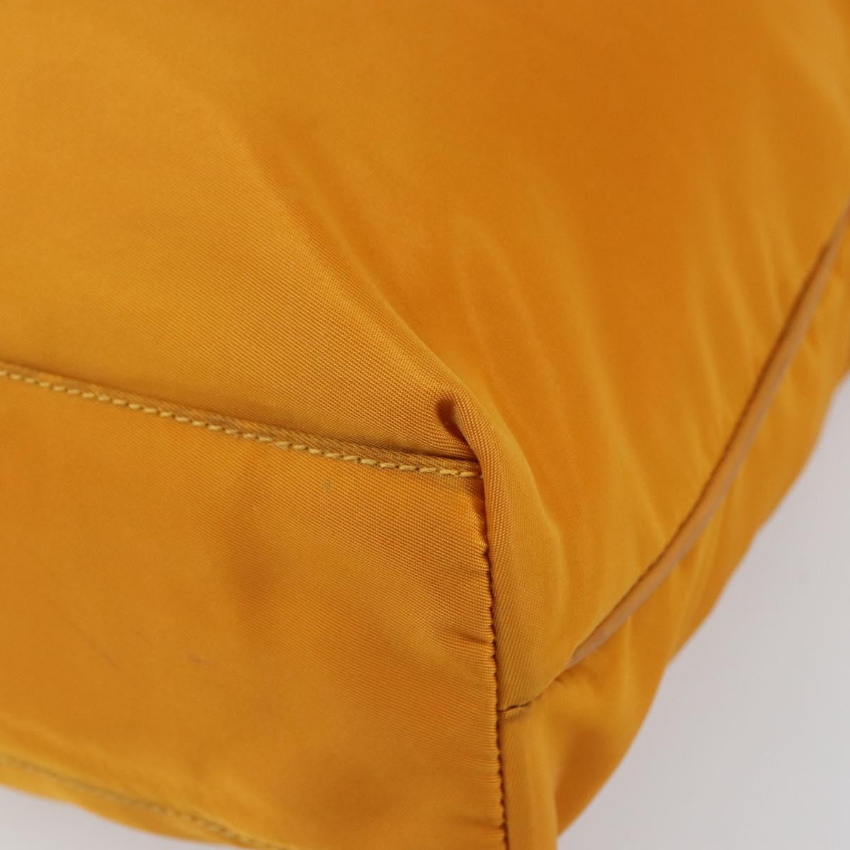 PRADA Tote Bag Nylon Orange Gold Auth 163141