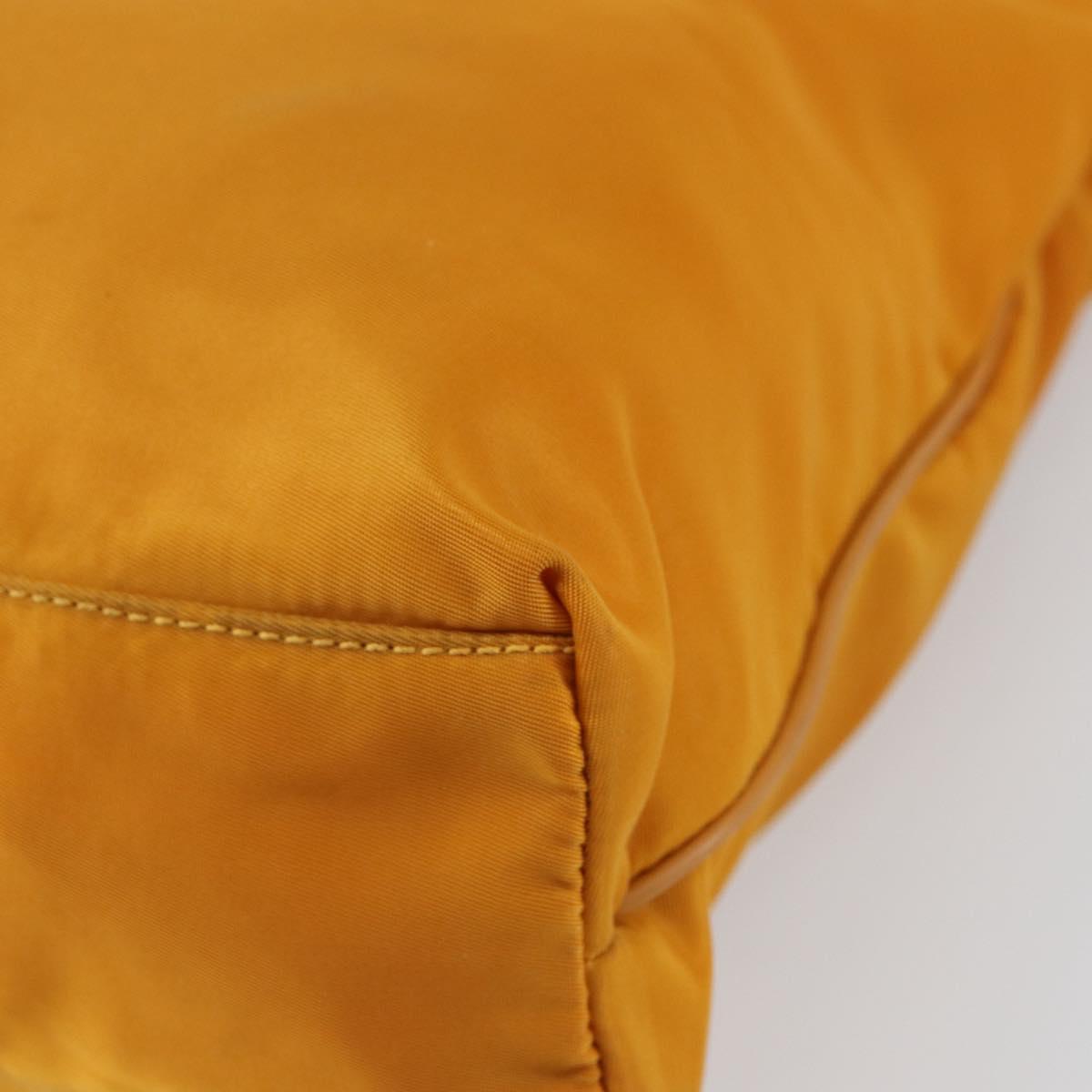 PRADA Tote Bag Nylon Orange Gold Auth 163141