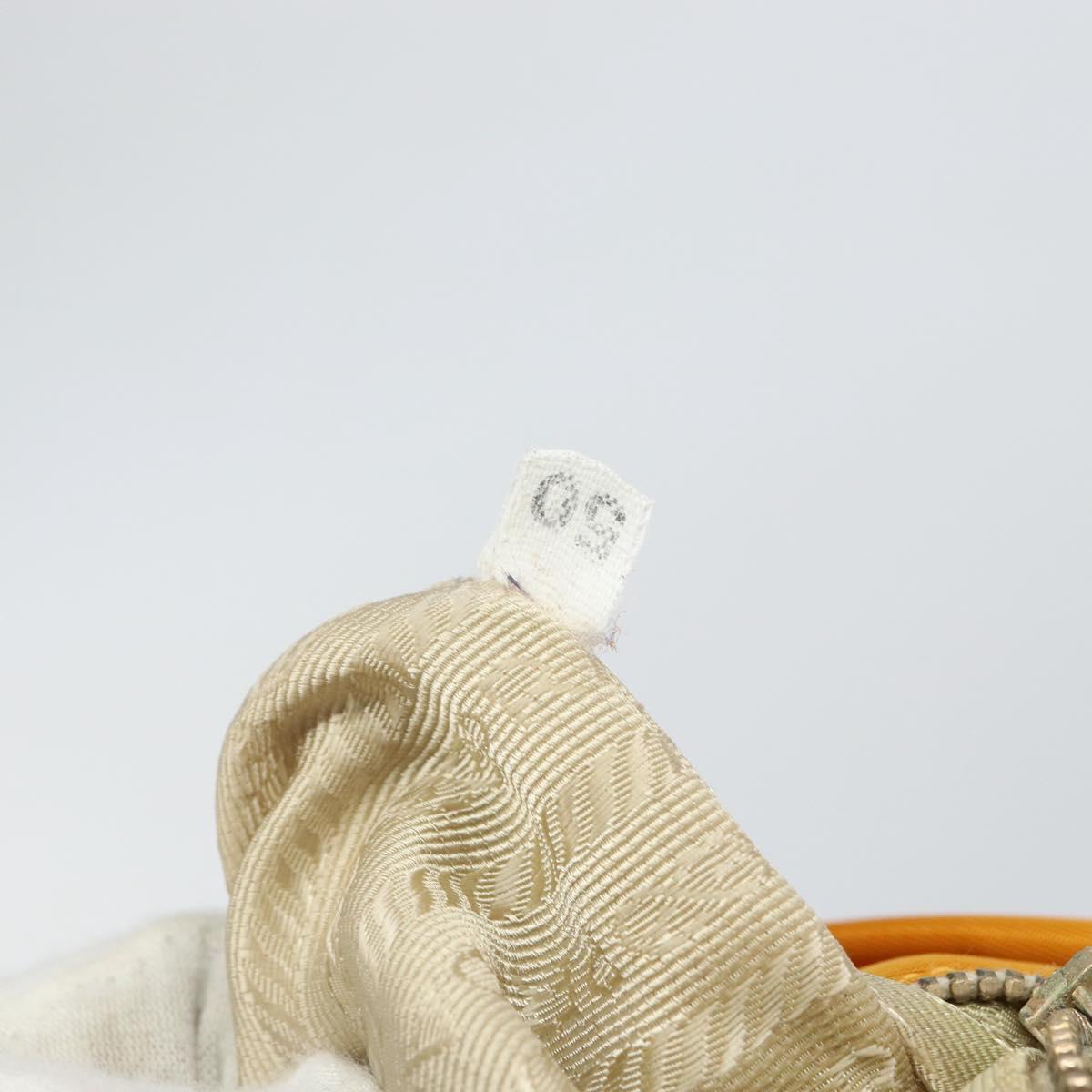 PRADA Tote Bag Nylon Orange Gold Auth 163141