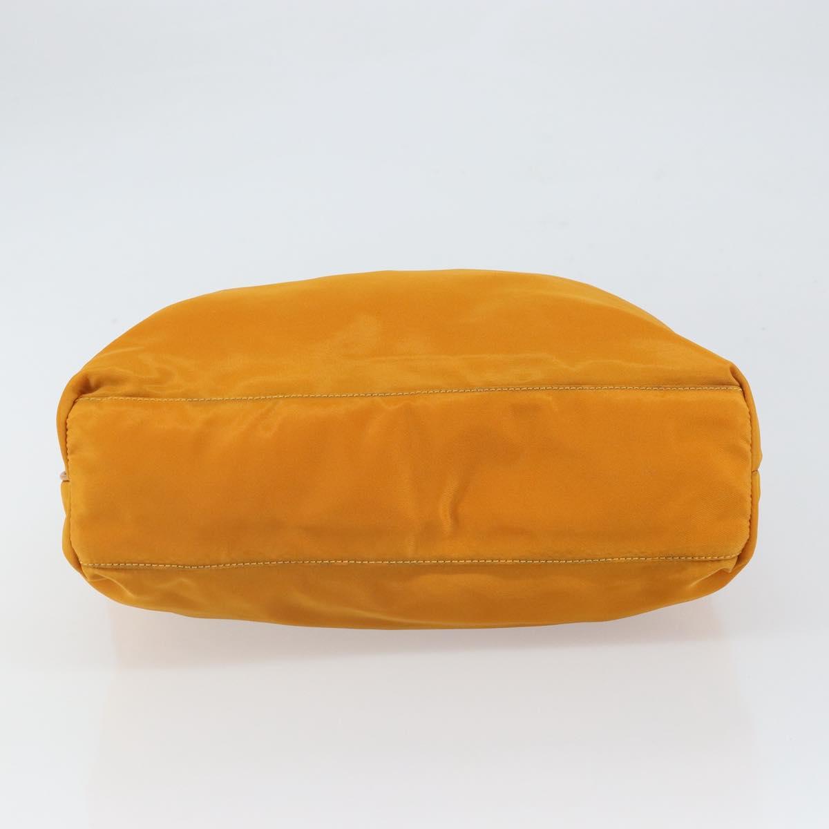 PRADA Tote Bag Nylon Orange Gold Auth 163141