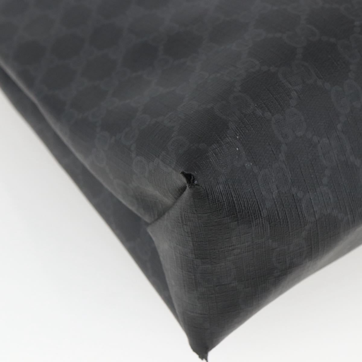 GUCCI GG Supreme Web Sherry Line Tote Bag PVC Black Gold 39 02 091 Auth 163144