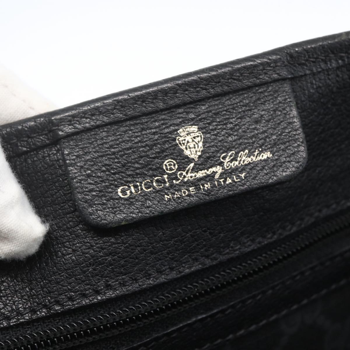 GUCCI GG Supreme Web Sherry Line Tote Bag PVC Black Gold 39 02 091 Auth 163144