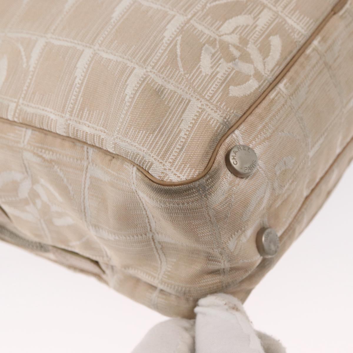 CHANEL New Travel line Hand Bag 2wat Beige CC Auth 163150