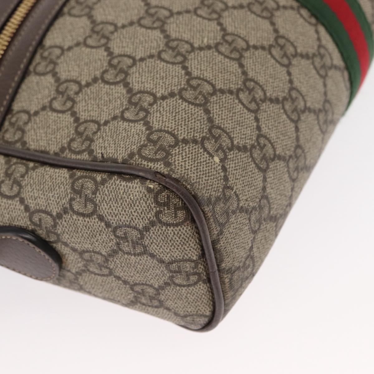 GUCCI Ophidia GG Supreme Web Sherry Line Bag PVC Beige 517080 Auth 163153
