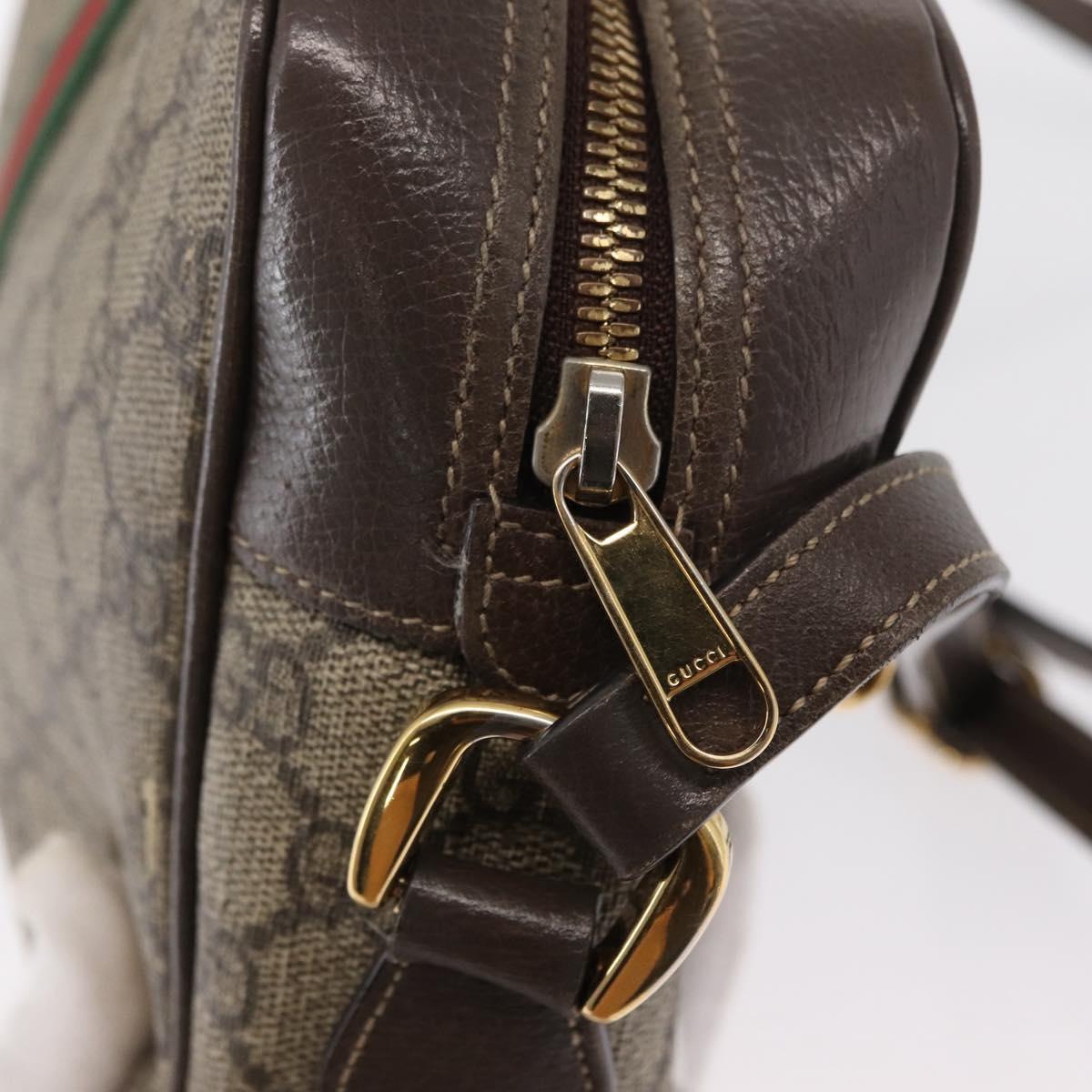 GUCCI Ophidia GG Supreme Web Sherry Line Bag PVC Beige 517080 Auth 163153