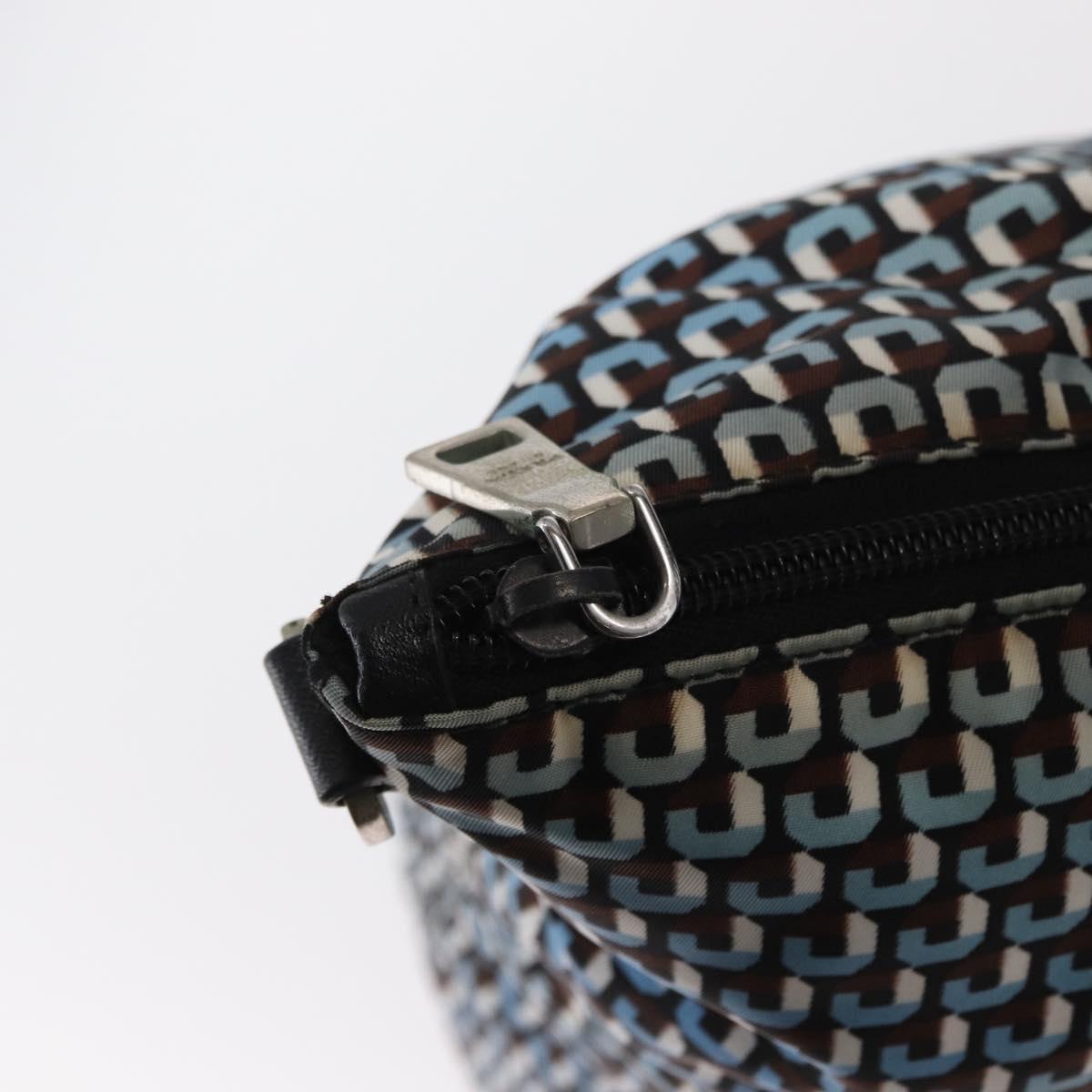 PRADA Tote Bag Nylon Light Blue Silver Auth 163159