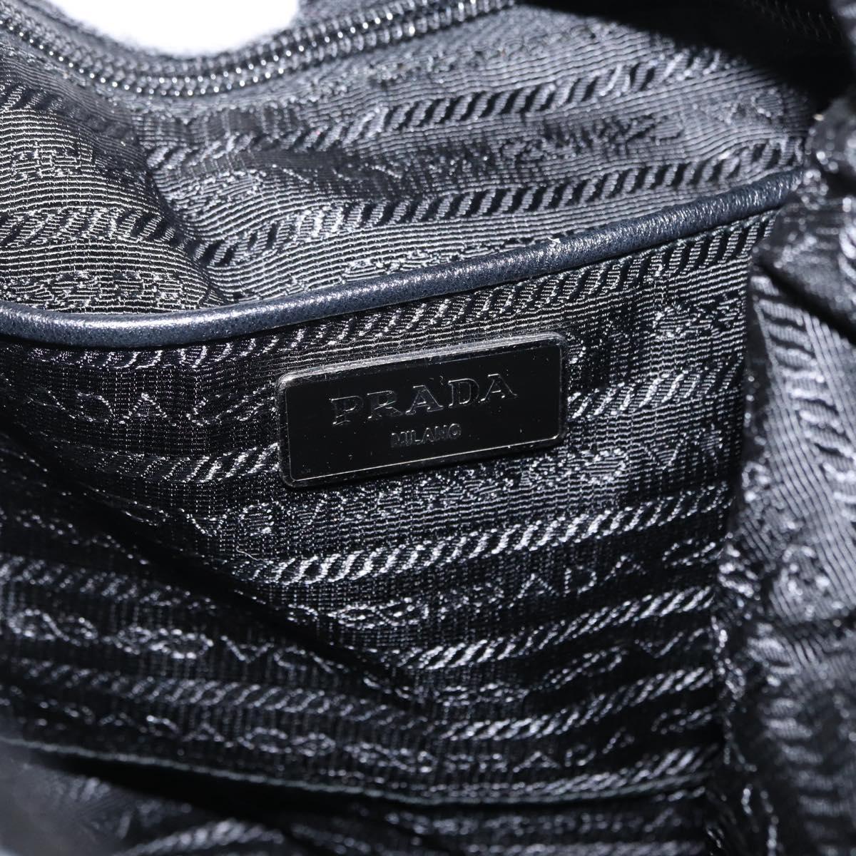 PRADA Tote Bag Nylon Light Blue Silver Auth 163159
