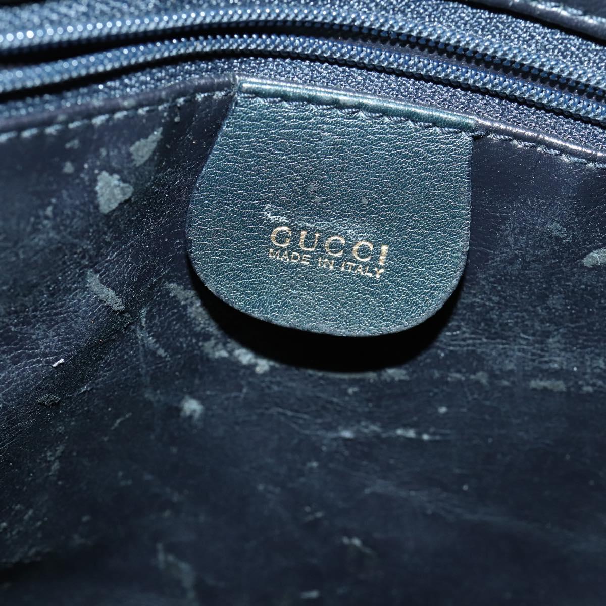 GUCCI Bamboo Shoulder Bag Leather 2way Black Gold 001 1781 1577 Auth 163164