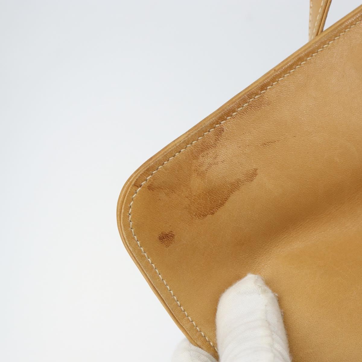 GUCCI Micro GG Supreme Hand Bag PVC Beige Gold Auth 163168