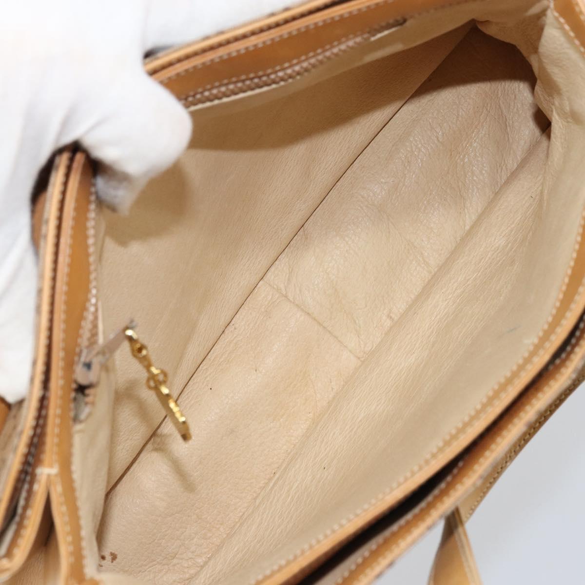 GUCCI Micro GG Supreme Hand Bag PVC Beige Gold Auth 163168