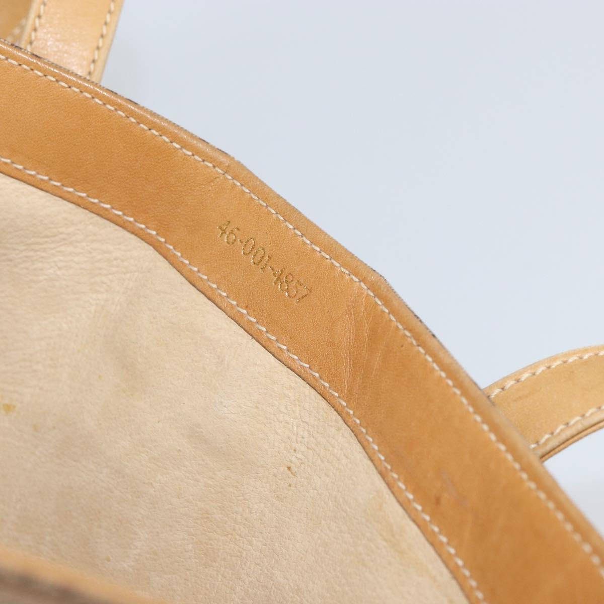 GUCCI Micro GG Supreme Hand Bag PVC Beige Gold Auth 163168