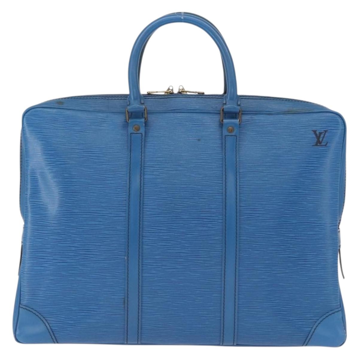 LOUIS VUITTON Epi Porte Documents Voyage Business Bag Blue M54475 Auth 163171