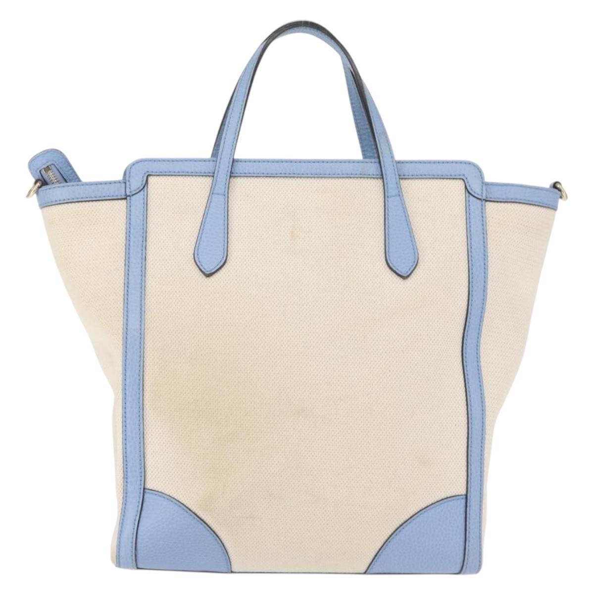 GUCCI Swing Hand Bag Canvas Beige Gold 368824 Auth 163172