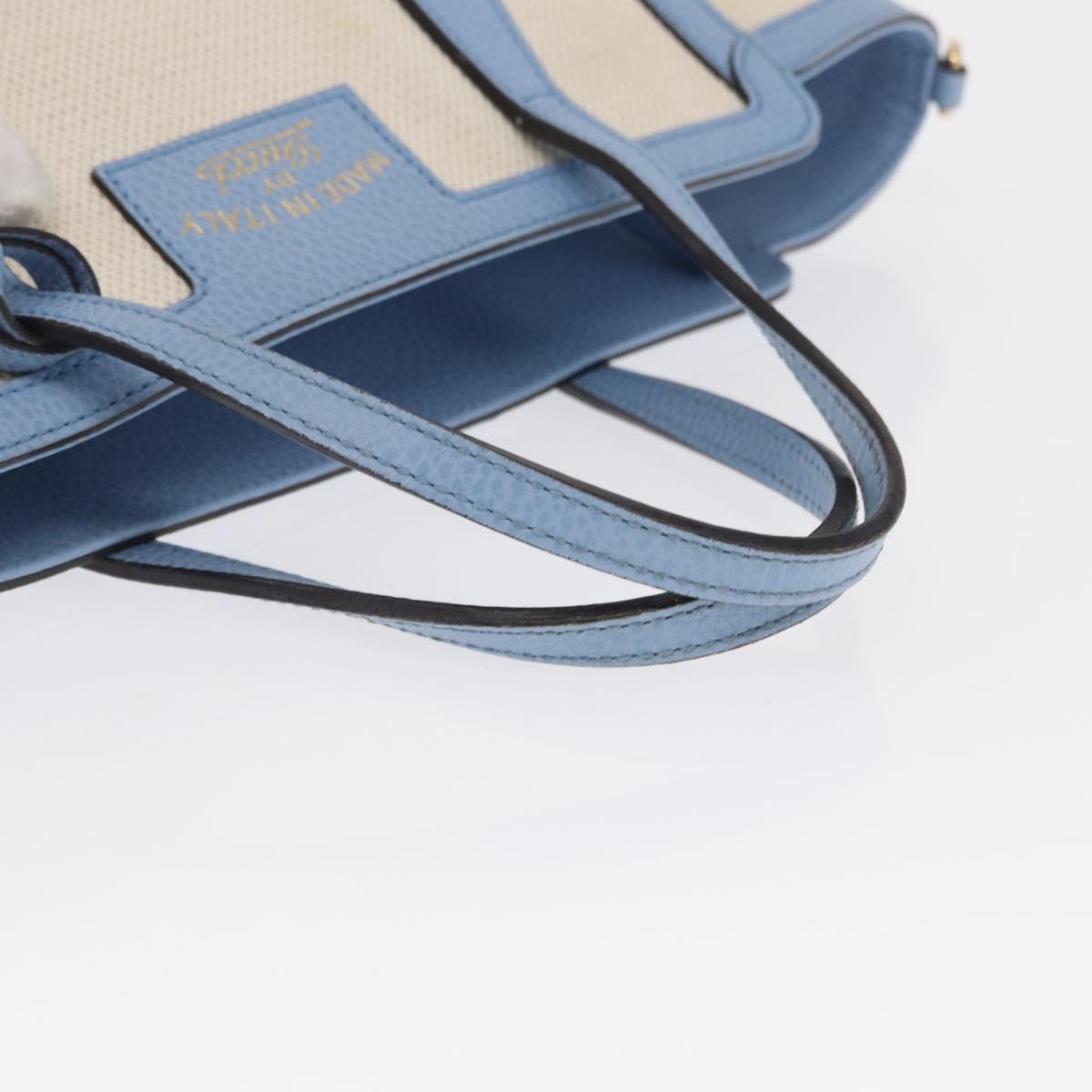 GUCCI Swing Hand Bag Canvas Beige Gold 368824 Auth 163172
