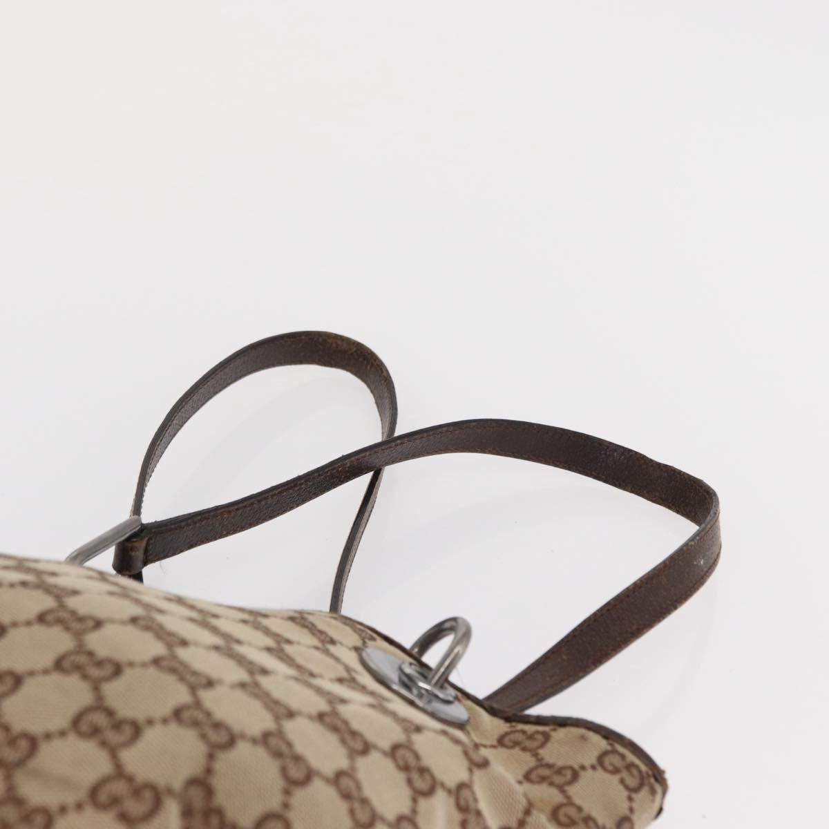 GUCCI GG Canvas Tote Bag Beige Silver 120840 Auth 163173