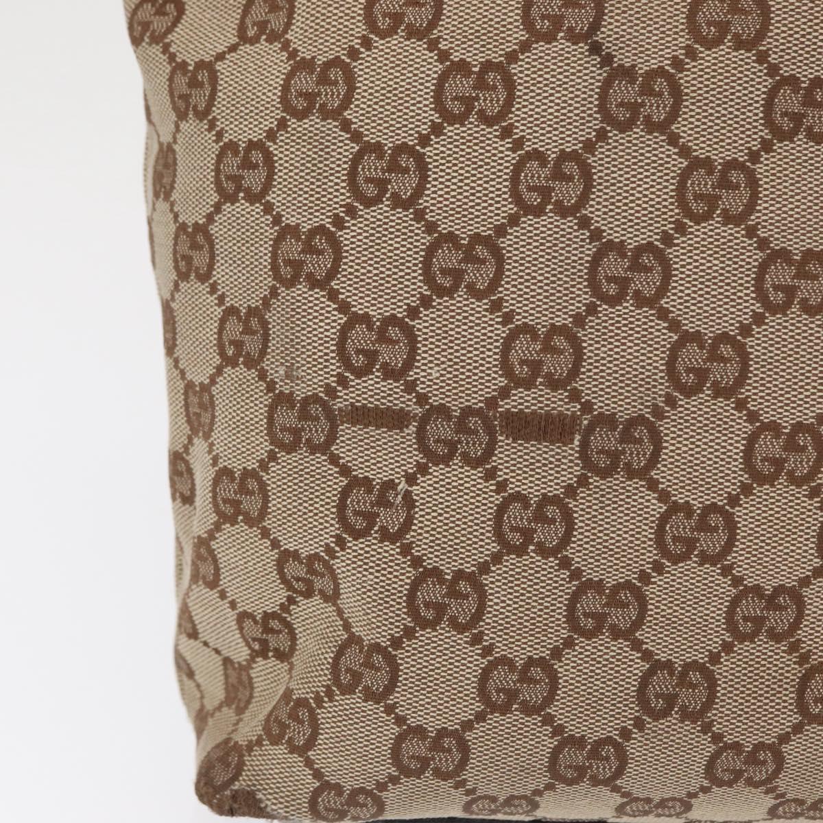 GUCCI GG Canvas Tote Bag Beige Silver 120840 Auth 163173