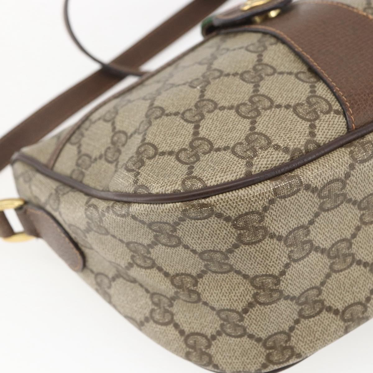 GUCCI GG Supreme Web Sherry Line Shoulder Bag PVC Beige 89 02 032 Auth 163179