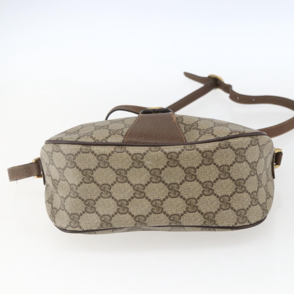 GUCCI GG Supreme Web Sherry Line Shoulder Bag PVC Beige 89 02 032 Auth 163179