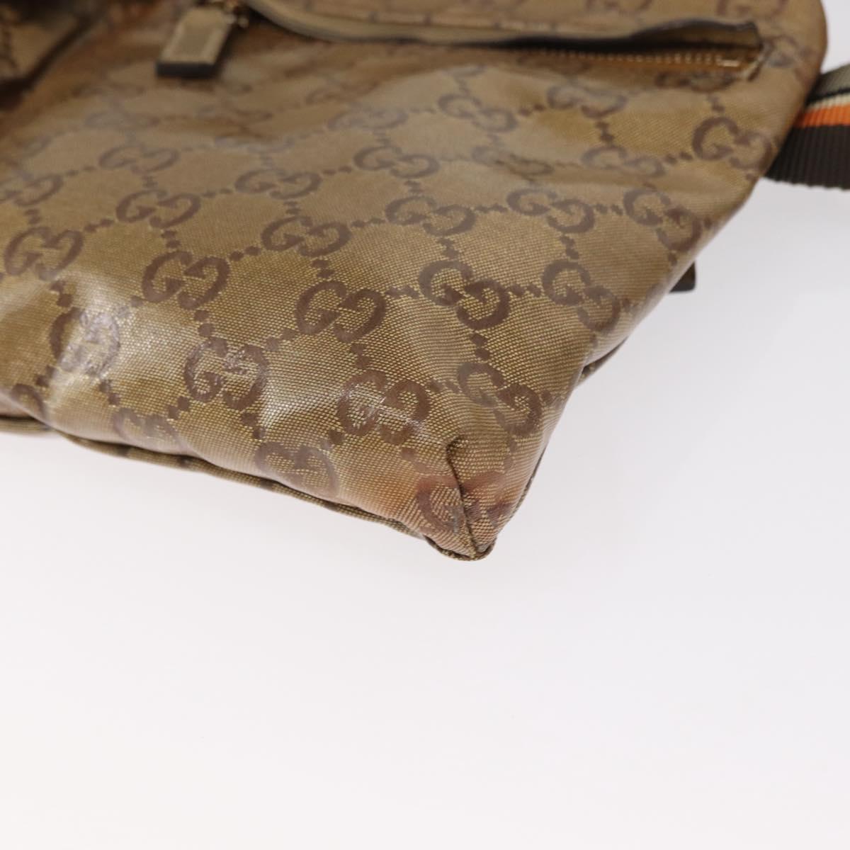 GUCCI GG Crystal Sherry Line Waist bag Gold Beige 28566 Auth 163181