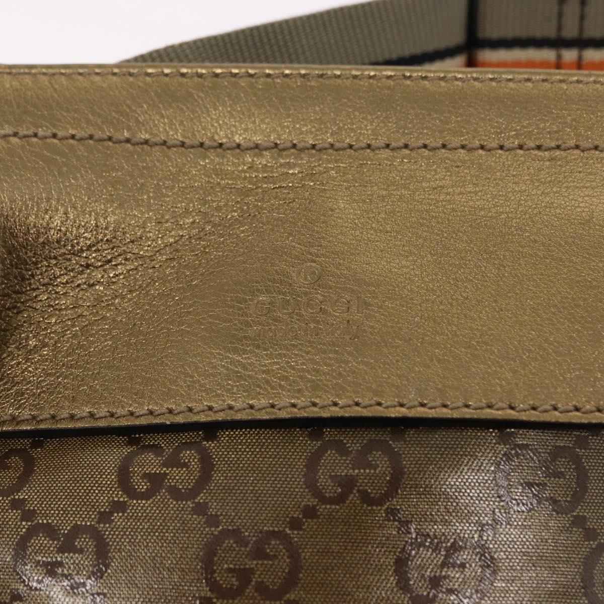 GUCCI GG Crystal Sherry Line Waist bag Gold Beige 28566 Auth 163181