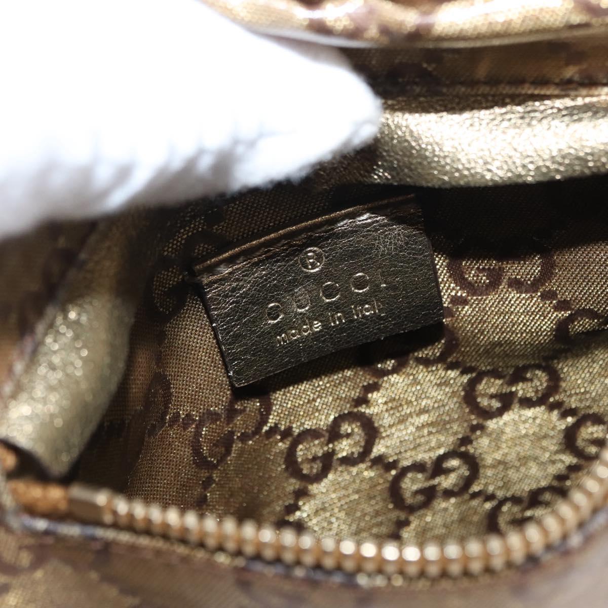 GUCCI GG Crystal Sherry Line Waist bag Gold Beige 28566 Auth 163181