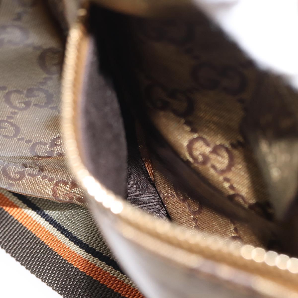 GUCCI GG Crystal Sherry Line Waist bag Gold Beige 28566 Auth 163181